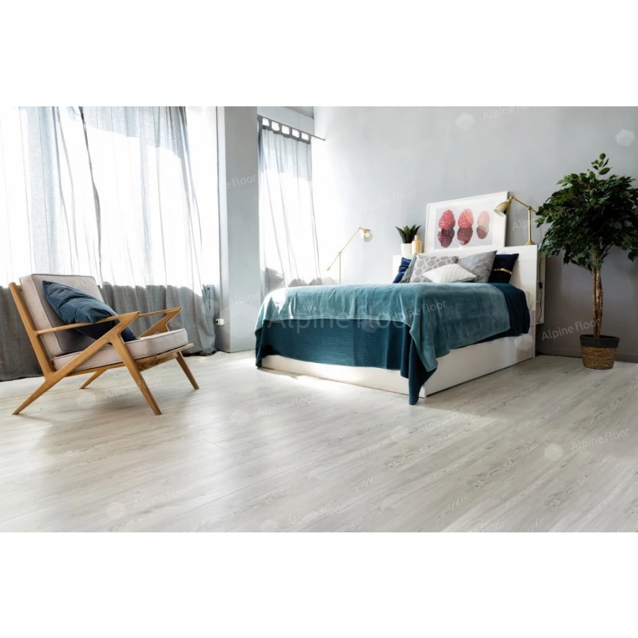 Плитка кварцвиниловая LVT Alpine Floor Easy Line Дуб Ваниль ЕСО 3-4 43 класс 3 мм 2.245 кв.м 121.9х18.4 см
