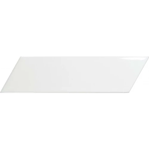 Плитка керамическая Equipe Шеврон Волл Вхите Лефт / Chevron Wall White Left глянцевая белая 23344 18,6х5,2 см