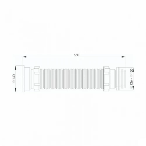 Гофра для унитаза Bettoserb серый 140501G