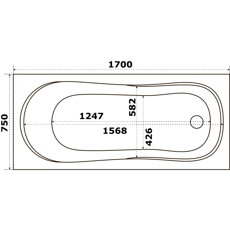 Ванна акриловая Azario Тенза ТНВ0102 170х75 см