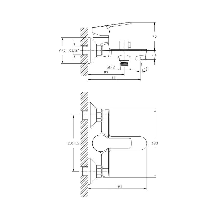 Смеситель для ванны Rush Victoria VI7135-44 хром