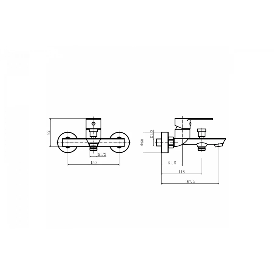 Смеситель для ванны и душа Fashun с душевым гарнитуром A3283-33