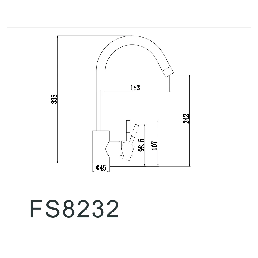 Смеситель для кухонной мойки Fmark FS8232H черный