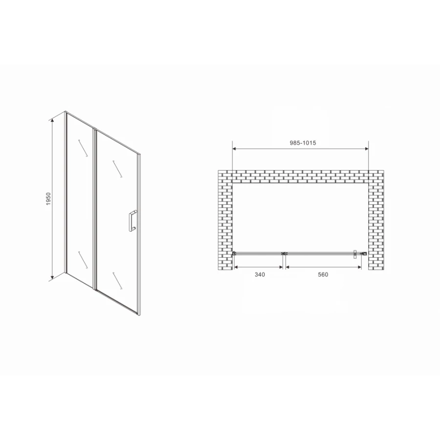 Душевая дверь Abber Sonnenstrand AG04100MS