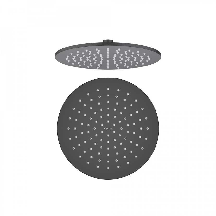 Верхний душ Aquatek круглый матовый черный AQ2077MB 250*7 мм