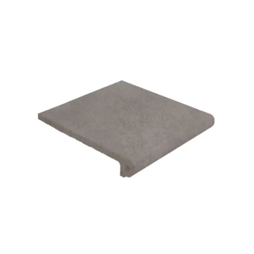 Клинкерная плитка Gres de Aragon Capri Peldaño Redondo 33 Carbón матовая серая 905087 33х32,5 см