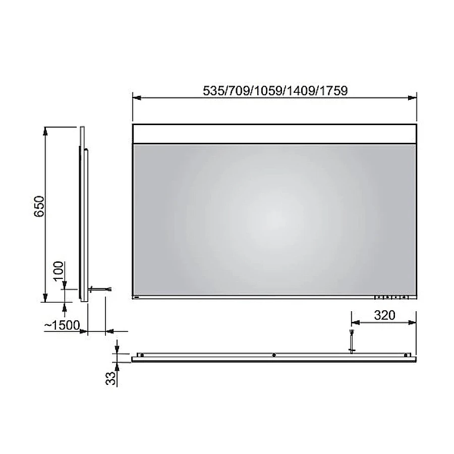 Зеркало для ванны Keuco Edition 400 11596171500