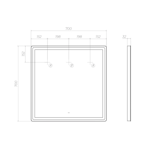 Зеркало Vigo Geometry Comfort 700 060 70x70 см