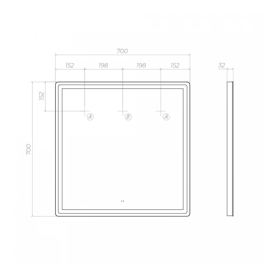 Зеркало Vigo Geometry Comfort 700 060 70x70 см