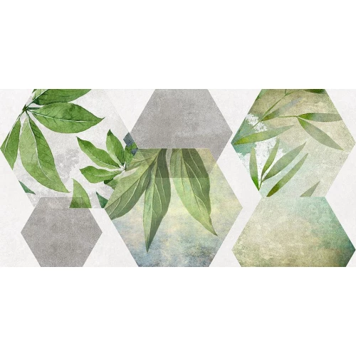 Плитка настенная Laparet Focus зелёный ботаника 34090 25х50 см