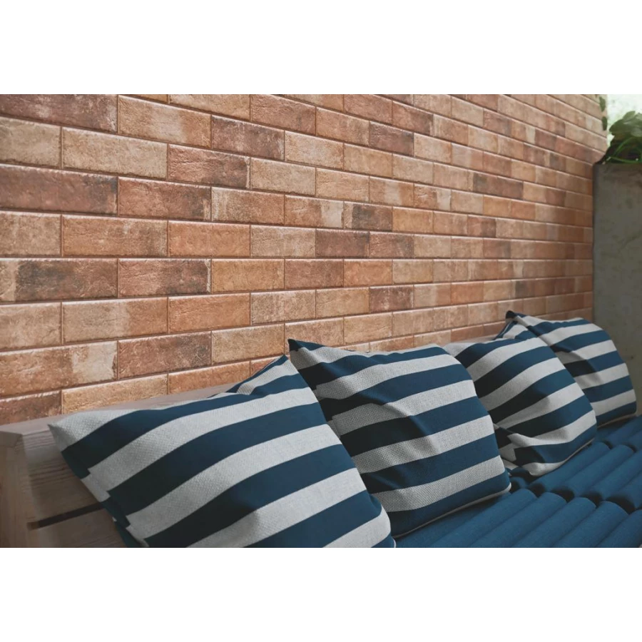 Плитка фасадная Paradyz Scandiano Rosso elewacja, 0.71 м2, 24,5x6,6 см