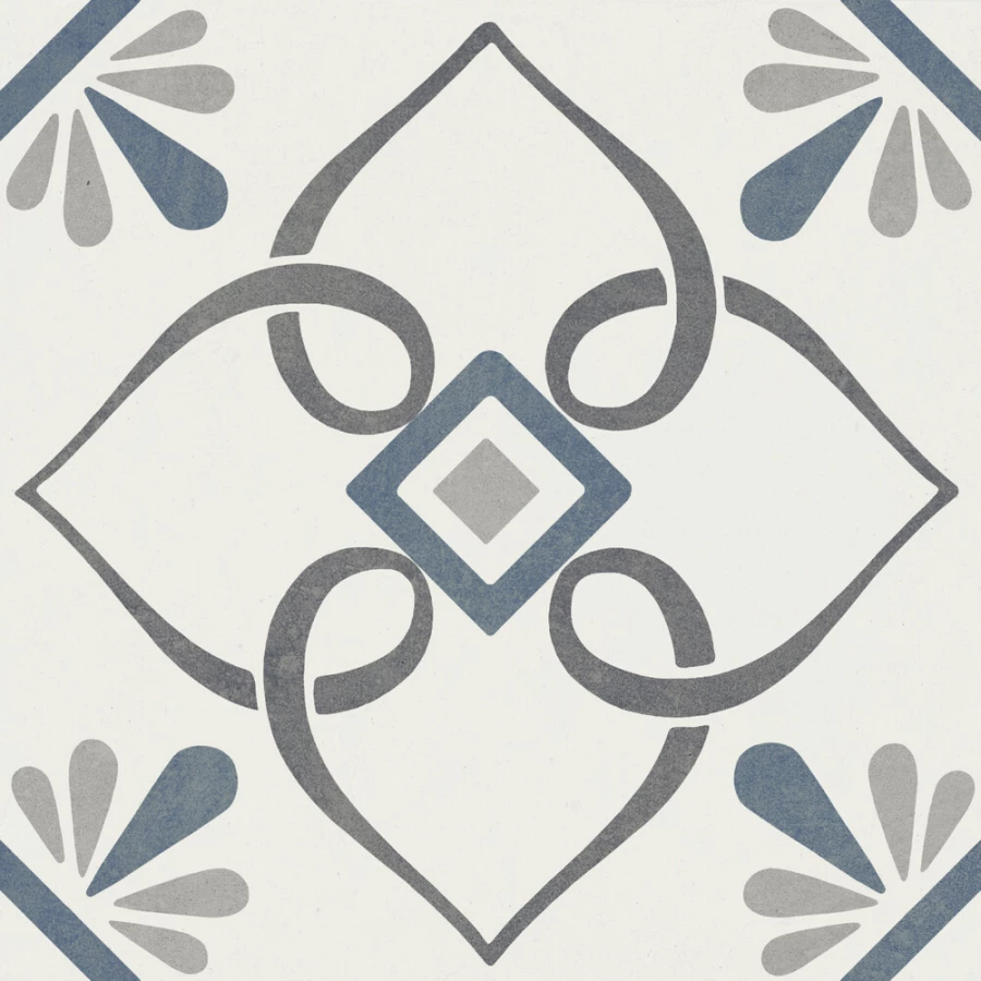 Керамогранит Harmony Peronda Provenza Blue Petals матовый многоцветный 3386037789 22,3х22,3 см