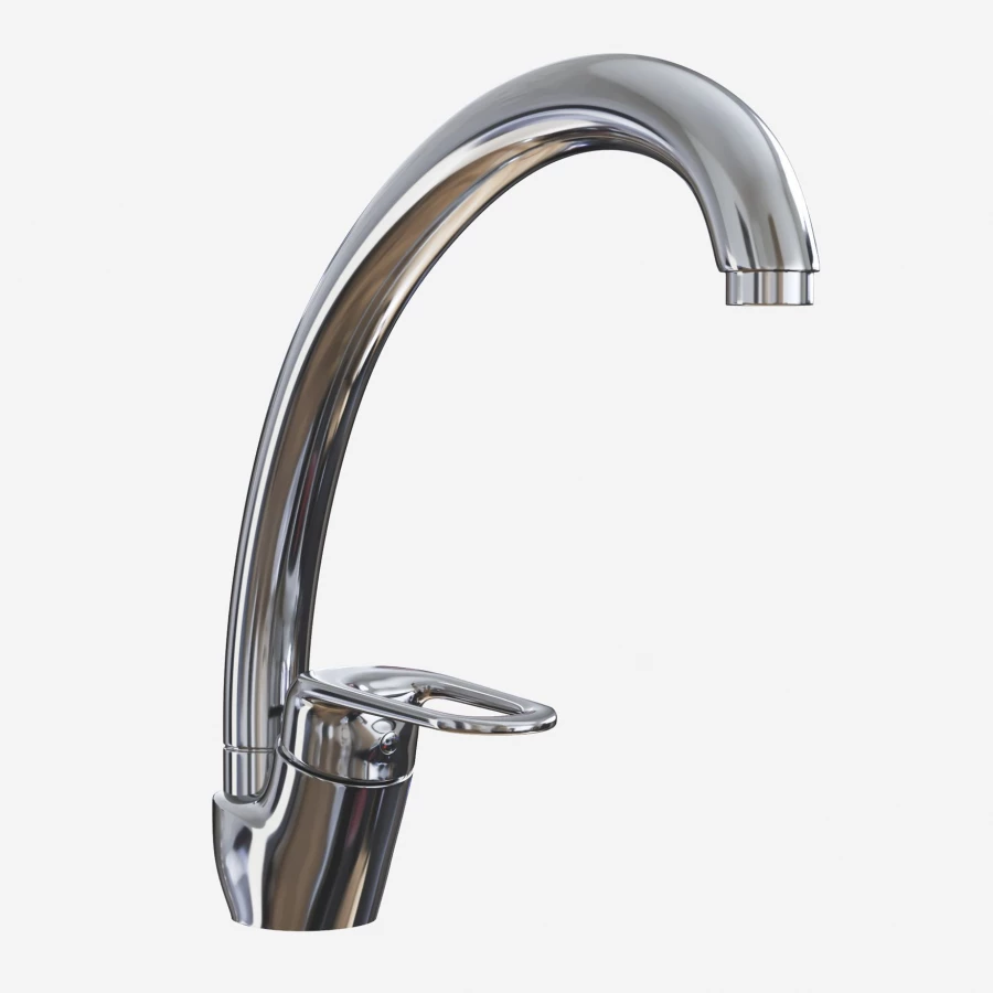 Смеситель для кухни MixLine ML05-032 высокий излив боковая ручка 522129 хром сатин