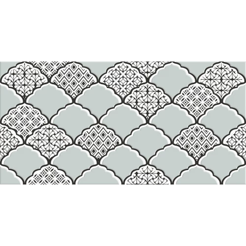 Декор Lasselsberger Ceramics Эллен бело-бирюзовый 20х40 см