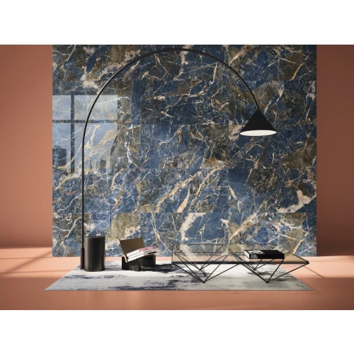 Керамогранит Ape Ceramica Icaro Blue Marble Pol Rect синий A039588 280х120 см