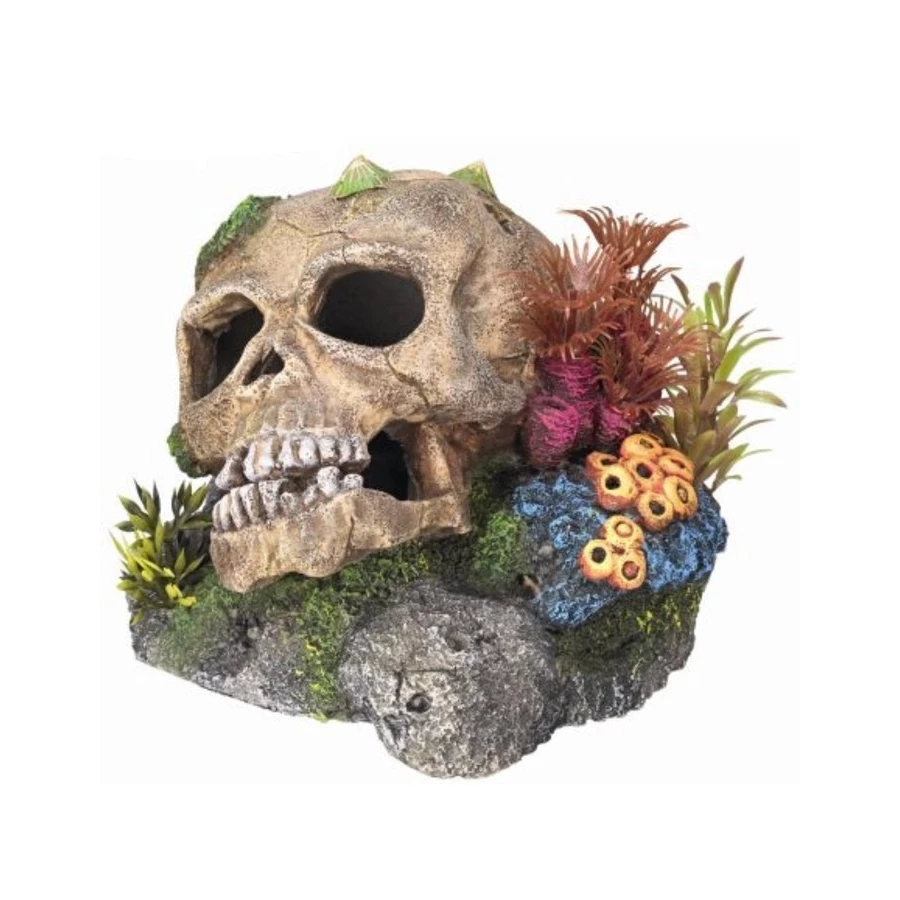 Декорация для аквариума Nobby Череп и кораллы 13,5х13,5х10,5 см