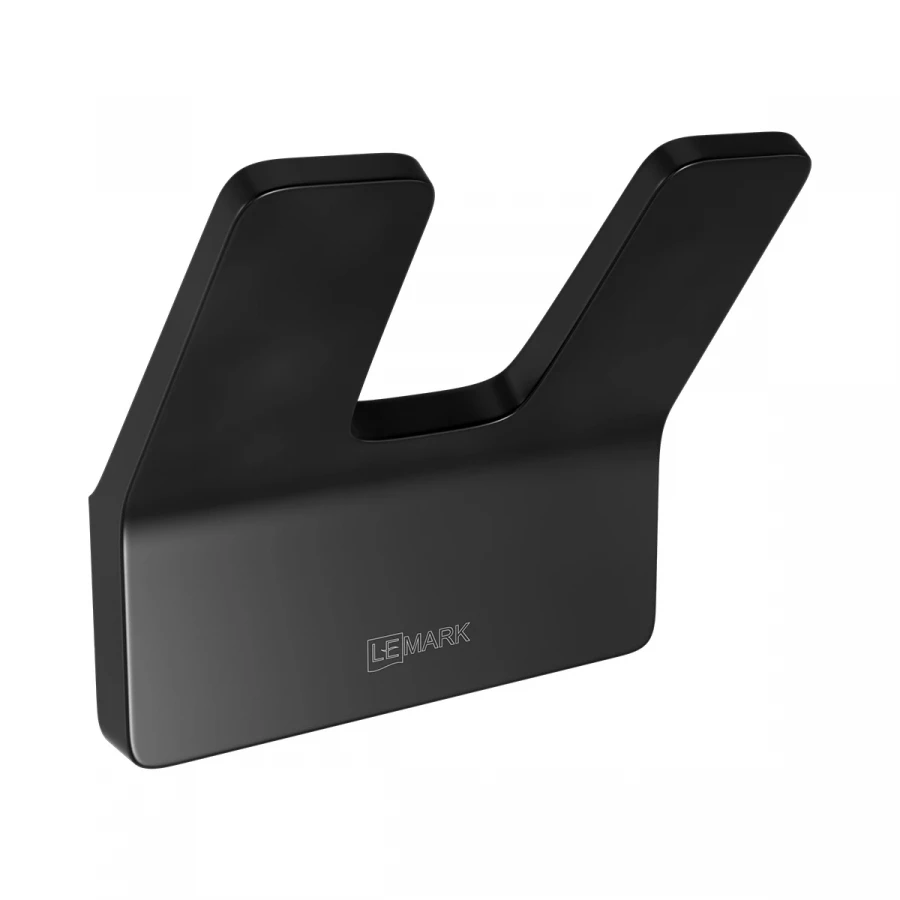 Крючок Lemark Smooth Line двойной для полотенец и халатов чёрный матовый 9712005