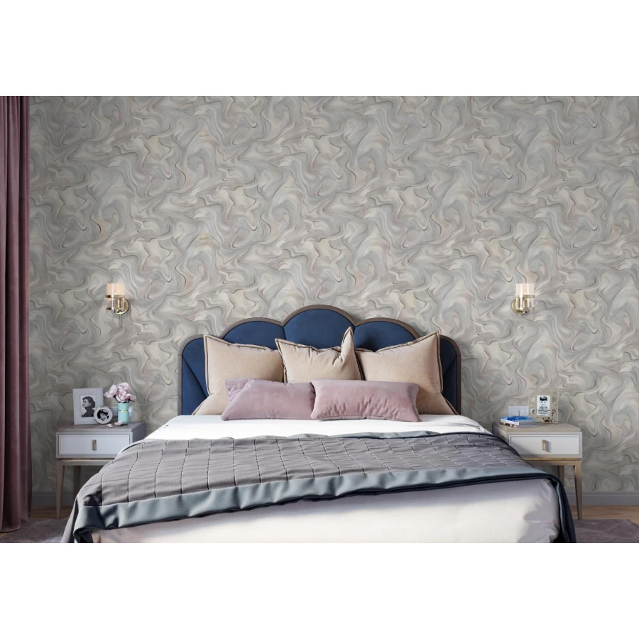 Обои флизелиновые Palitra Home Protect-Ultra серые HC31230-48a 1,06х10,05 м