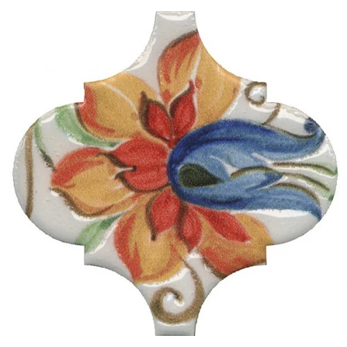 Плитка настенная Kerama Marazzi Арабески Тоскана 9 Декор глянцевый белый VT/A585/65000 6,5x6,5 см