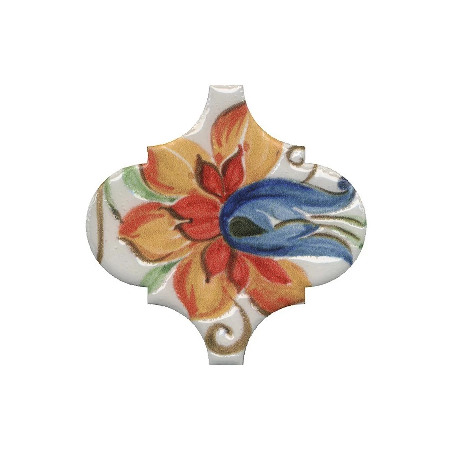 Плитка настенная Kerama Marazzi Арабески Тоскана 9 Декор глянцевый белый VT/A585/65000 6,5x6,5 см