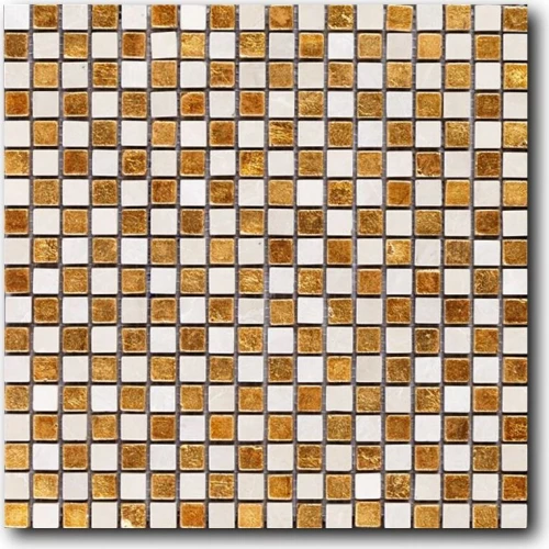 Мозаика из натурального камня Art&Natura Equilibrio сетка 15x15 глянцевая бежевая 027-plus 30х30 см