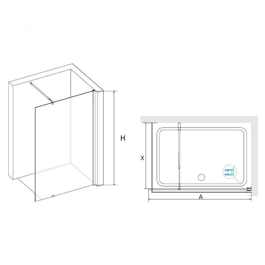 Перегородка для душа RGW WA-02 800 Cora 41100208-41