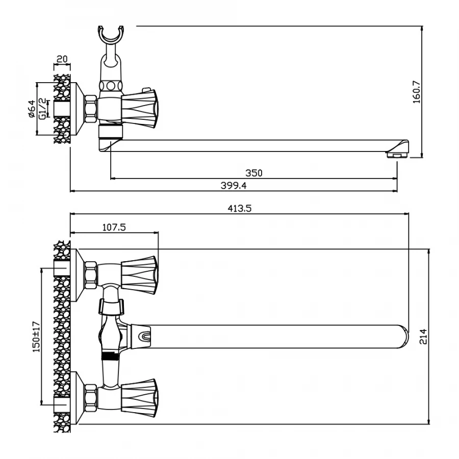 Смеситель Olive`s для ванны с длинным изливом Vigo 21221VG