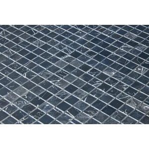 Мозаика Pixel mosaic Мрамор Nero Marquna чип 23х23 мм сетка Полированная Pix 245 30,5х30,5 см