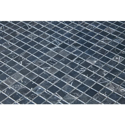 Мозаика Pixel mosaic Мрамор Nero Marquna чип 23х23 мм сетка Полированная Pix 245 30,5х30,5 см