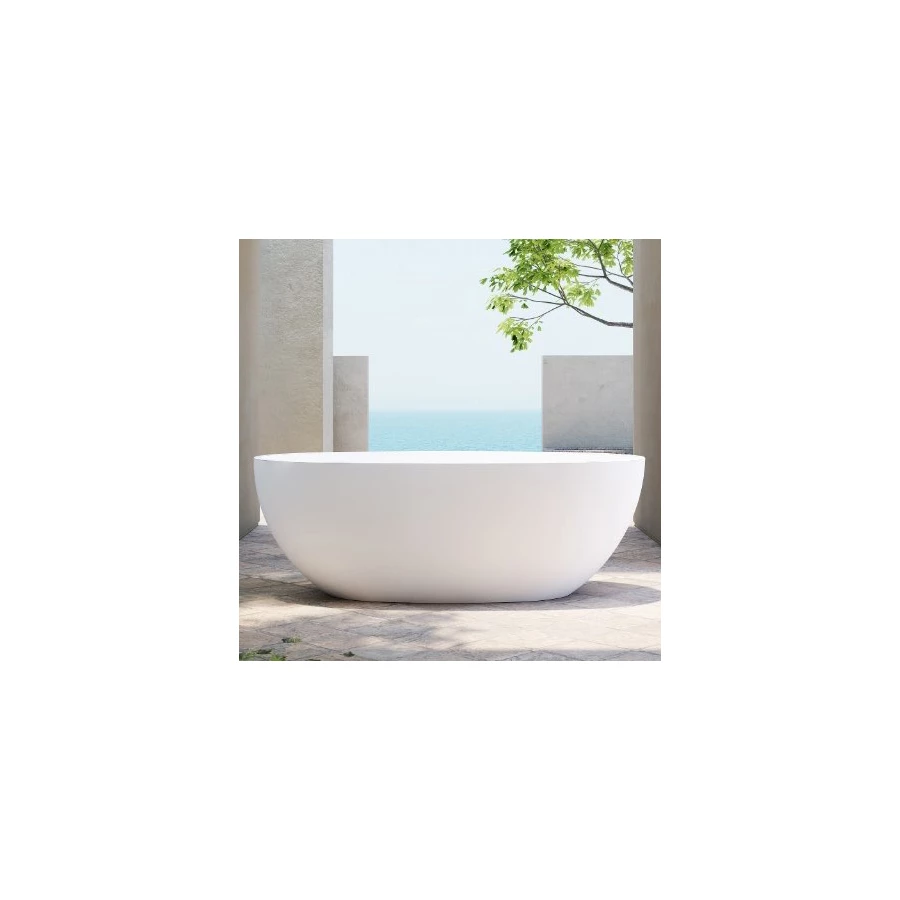 Ванна из искусственного камня Abber Stein белая матовая AS9620-1.6 165х78 см