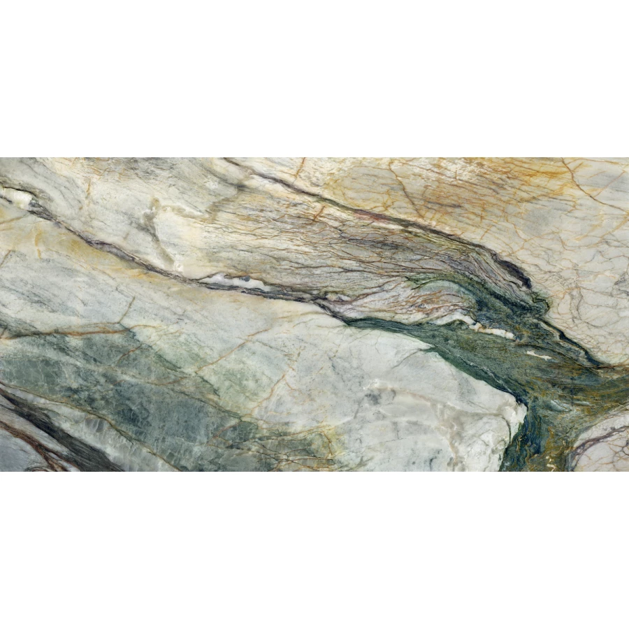 Керамогранит Laparet Magic Green глянцевый зелёный 160х80 см