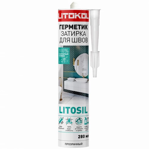 Герметик-затирка Litokol Litosil Силиконовый Прозрачный L0503580001 280 мл