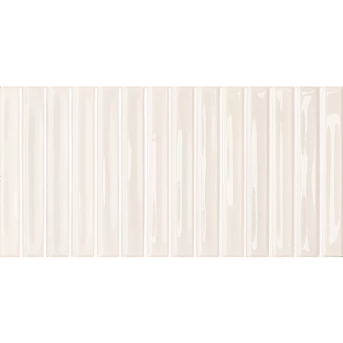 Плитка керамическая WOW Колор Ноутс Bars Oat / Colour Notes Bars Oat глянцевая белая 133161 25х12,5 см
