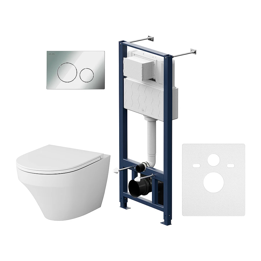 Инсталляция с подвесным унитазом Am Pm Inspire FlashClean с сиденьем микролифт и клавишей IS49051.501700
