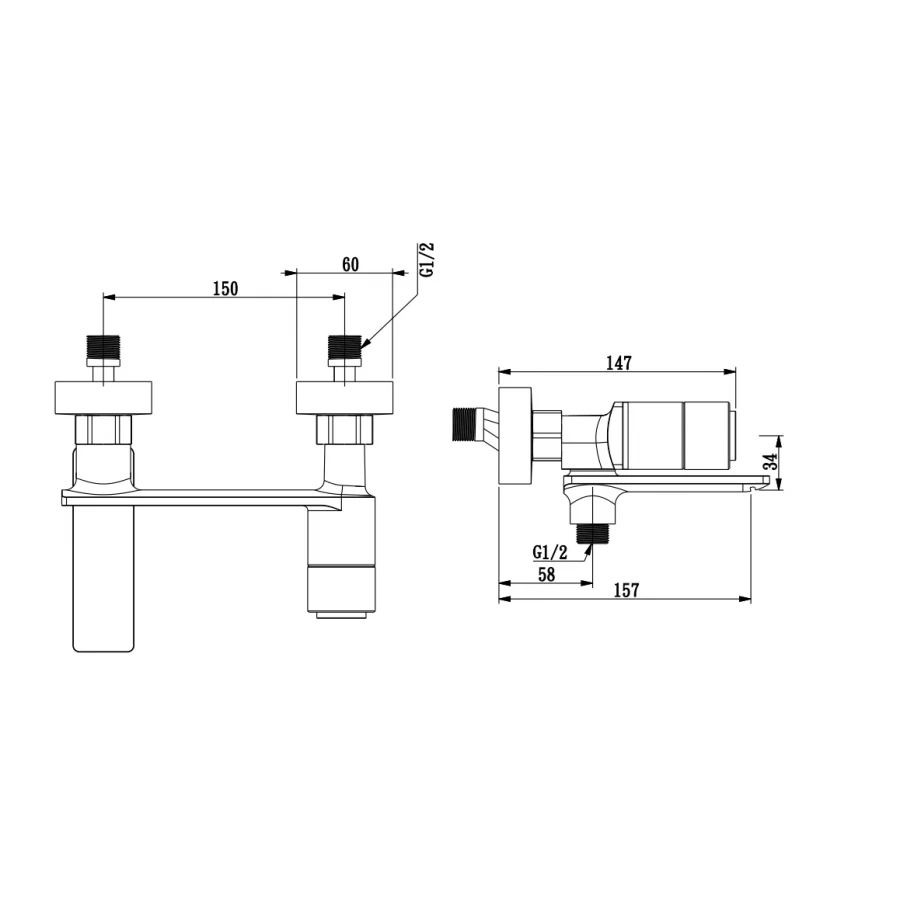 Смеситель для ванны Savol S-601831WB золото/белый