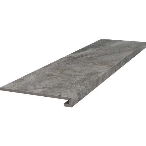 Ступень клееная из керамогранита Kerama Marazzi Гриджио матовая серая DL502820R/GCF 119,5х33 см