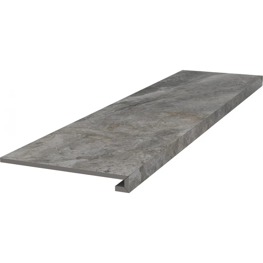Ступень клееная из керамогранита Kerama Marazzi Гриджио матовая серая DL502820R/GCF 119,5х33 см
