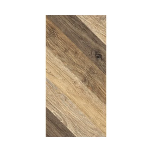 Керамогранит Керамин Ноттингем 4Д тип 2 коричневый (шеврон) 30х60 см