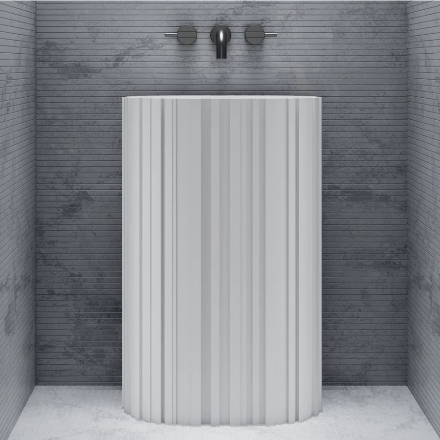 Раковина отдельностоящая Abber Stein белая матовая AS2551-H 58х38 см