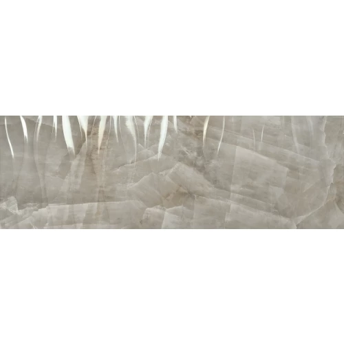 Плитка настенная Porcelanite Dos 1217 Rectificado Grey Relieve Wave глянцевая серая 120х40 см