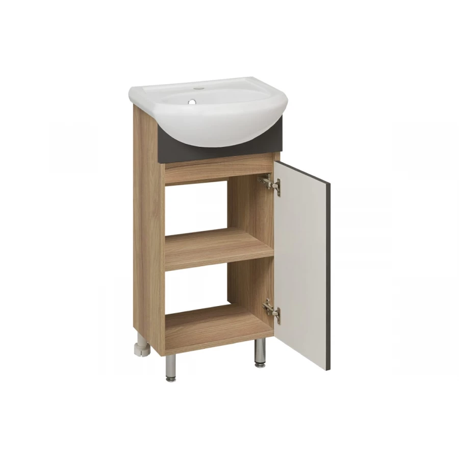 Тумба под раковину Runo Лада 40 графит под умывальник Манго 40 00-00001195