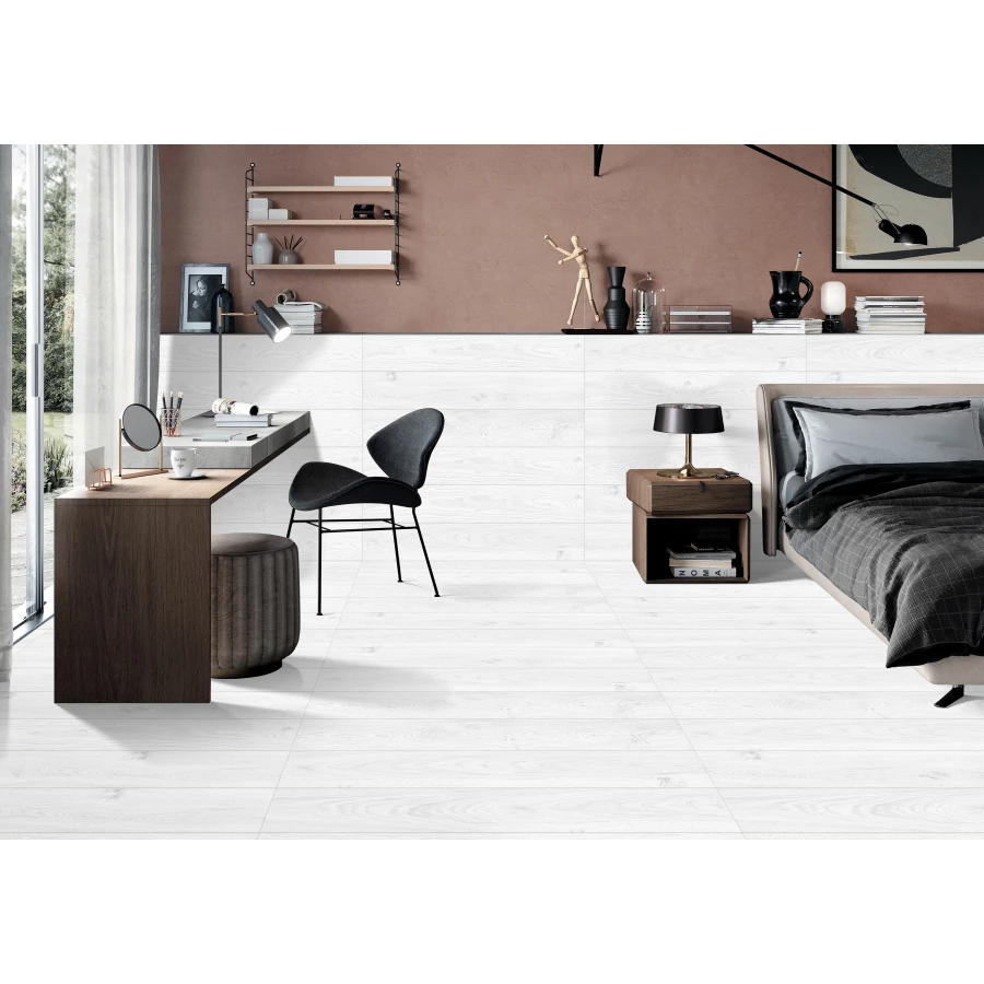 Керамогранит lamore Ceramic Matt 20х120 Axial Wood White матовый белый 20/120-005 120х20 см