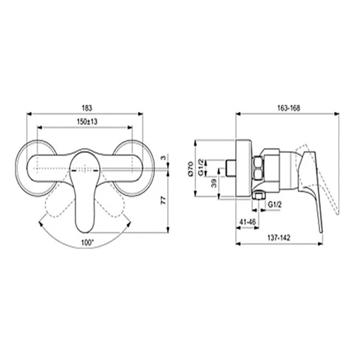 Смеситель для душа Ideal Standard Cerabase хром BC842AA