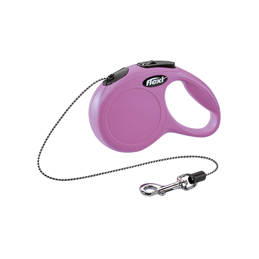 Рулетка Flexi new classic XS для маленьких собак розовая трос 3 м до 8 кг
