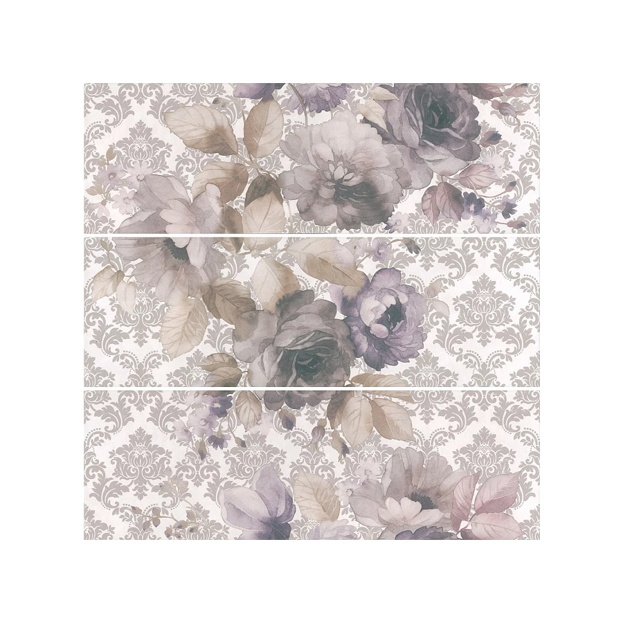 Панно Kerama Marazzi Город на воде Цветы (3 части) MLD\A75\3x\12106R 75х75 см