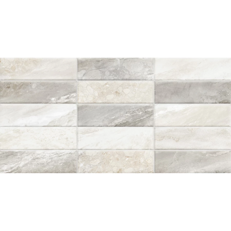 Плитка настенная ALMA Ceramica Adriatic рельефная матовая серая TWA3060ADT17 60х30 см