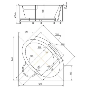 Акриловая ванна Aquatek Калипсо KAL146-0000045 146x146 см