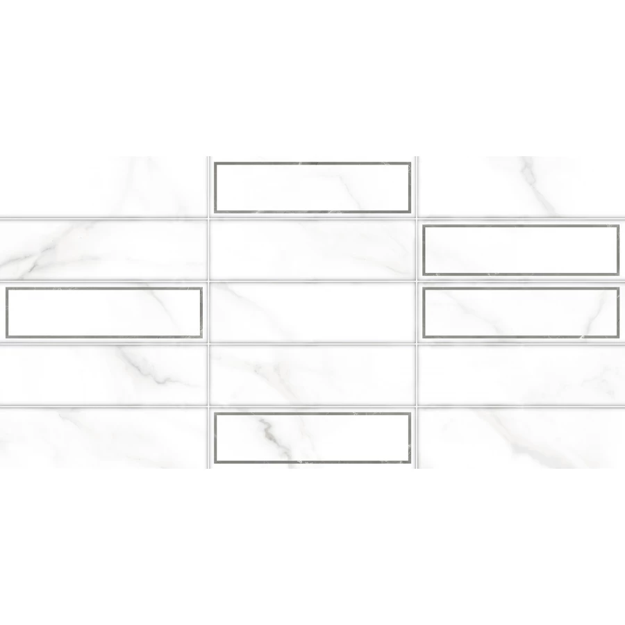 Плитка настенная ALMA Ceramica Bronks рельефная матовая белая TWA3060BRK27 60х30 см