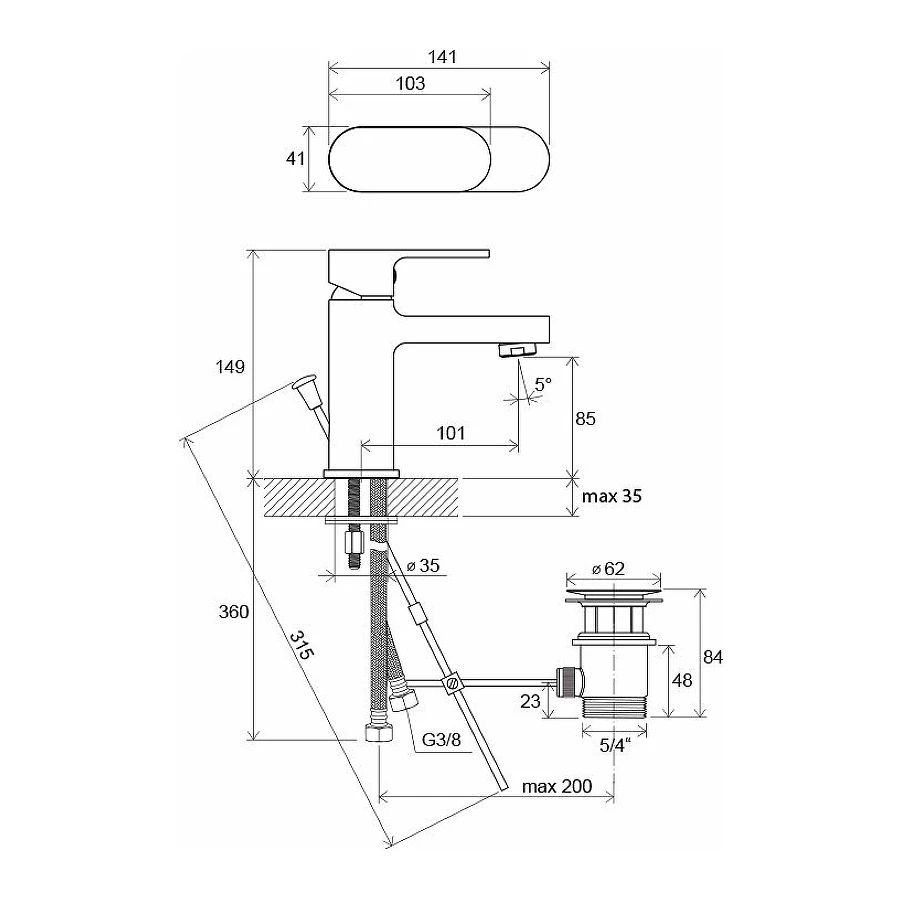 Смеситель для раковины Ravak Chrome CR 011.00 X070053