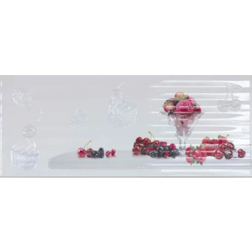 Плитка настенная Unicer Eden Decor Red Fruits Декор глянцевый серый 58х23,5 см